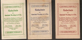 Austria WECHLING in Nieder-Österreich 20 &amp; 30 &amp; 50 heller 1920 Notgeld 3psc lot - £4.65 GBP