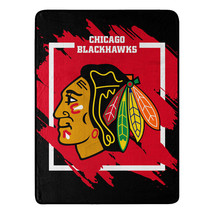 Chicago Blackhawks Blanket 46x60 Micro Raschel Dimensional Design Rolled Specia - £30.16 GBP