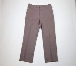 Vintage 70s Streetwear Mens 36x31 Knit Wide Leg Bell Bottoms Pants Taupe... - £60.68 GBP