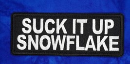 Suck It Up Snowflake Iron On Sew On Embroidered Patch 4&quot; x 1 1/2 &quot; - £3.91 GBP