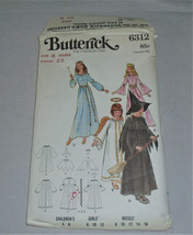 Butterick 6312 Halloween Pattern Girls Size 6 Uncut Vintage Angel Witch Fairy - £7.63 GBP