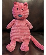 Jellycat London Cordy Roy Kitty Cat Pink Corduroy Plush Long Tail Black ... - $26.55