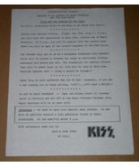 Kiss Phantom Of The Park Congratulations Letter Copy 1978 Taping Of The ... - $24.99