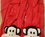 RED PAUL FRANK Baby MONKEY Adult FOOTED Fleece Pajamas L One Piece FOOTIES - £25.28 GBP