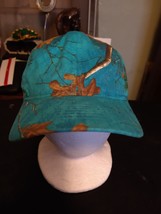 Realtree Turquoise Hat Strapback Leaf Print Baseball Cap OSFM Adjustable - £10.25 GBP