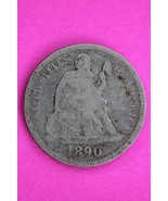 1890 P Seated Liberty Dime Exact Silver Coin Shown Low Grade Filler 88 - $22.32 CAD