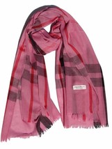 Lady Women Blanket Oversized Tartan Scarf Wrap Shawl Plaid Cozy Pashmina Pink Fo - £12.63 GBP
