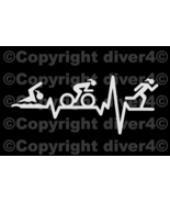 Womens Triathlon in a Pulse Car Truck Van Window Decal Bumper Sticker US... - €5,73 EUR+