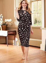 Kaleidoscope Pebble Mono Print Jersey Shift Dress UK 14 (fm84-8) - £44.55 GBP