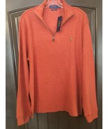 RALPH LAUREN POLO ESTATE RIB 1/4 ZIP LONG SLEEVE SHIRT orange sz L NEW - $137.64 CAD