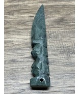 Hand Carved Polished Green Granite Knife Native Art  KG JD - $9.89
