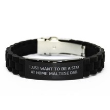 Sarcastic Maltese Dog Black Glidelock Clasp Bracelet, I Just, for Dog Lovers, Pr - £15.62 GBP