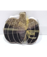 Halloween Pumpkin Black Gold  Beaded Drink Coasters Home Decor Set of 4 - $19.99