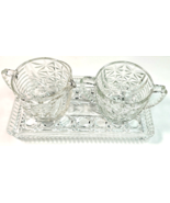 Vintage Thousand Line STARS &amp; BARS SUGAR BOWL &amp; CREAMER PITCHER Anchor H... - €22,39 EUR