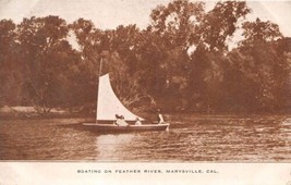 Marysville California Ca Boating On Feather River~Polychrome Publ Postcard 1910s - £4.33 GBP