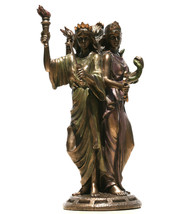 Hecate Hekate Greek Goddess of Magic Statue Sculpture Bronze Finish 11.8 in - £99.06 GBP