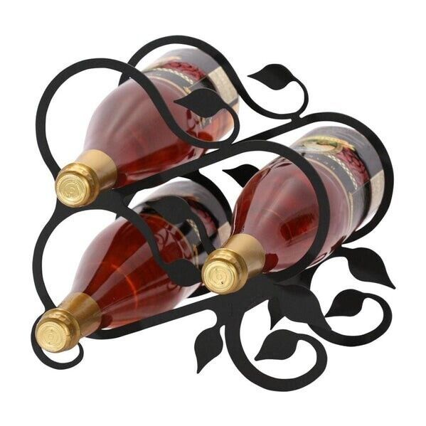 3- Bottle Powder-coated Wine Rack in 2 Designs byVillage Wrought Iron