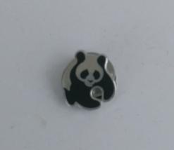 Tiny Silver &amp; Black Panda Bear Lapel Hat Pin - £4.27 GBP