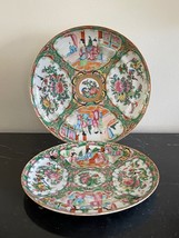 Antique Chinese Finely Hand Painted Famille Rose Plates - £193.84 GBP