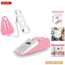 Compact Door Stop Alarm &amp; Portable Lock - Stylish Pink Safety Solution - $26.68