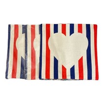 3 Red White Blue Stripe Heart Sublimation Blank Pillow Case Cover 15&quot; x 15 - £7.50 GBP