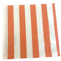 Cabana Beach Stripe Fabric Napkins Coral White Set of 4 Cotton 18x18&quot; Summer - £16.60 GBP