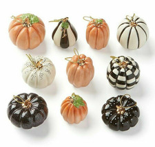 Lenox Halloween Mini Pumpkin Tree Ornaments Set Of 10 Thanksgiving Gourds NEW - £82.17 GBP