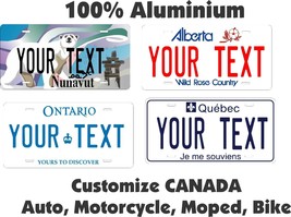 Canada Tag Custom Personalized Car Motorcycle Moped Bike Bicycle License Plate - £8.80 GBP+
