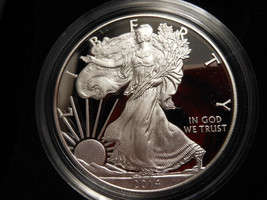 2014-W Proof Silver American Eagle 1 oz coin w/box &amp; COA - 1 OUNCE - £66.86 GBP