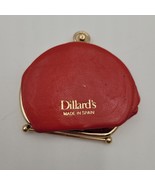 Vintage Dillard’s Ruby Red &amp; Gold Tone Expanding Clasp Coin Purse Made i... - $17.58 CAD