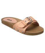MIA Thia Buckle Clog Slide Sandals Blush Pink Peach Wood Look Soles Size... - $33.83 CAD