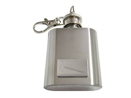 Silver Toned Etched Axe 1 Oz. Stainless Steel Key Chain Flask - £23.97 GBP