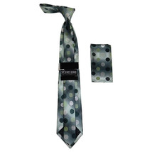 Men's Stacy Adams Necktie and Hankie Set Fancy Design Silky Look SAT19 Green image 2