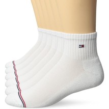 Tommy Hilfiger Men&#39;s 6 Pack Basic Sport Quarter Ankle Sock White Cushion... - £23.94 GBP