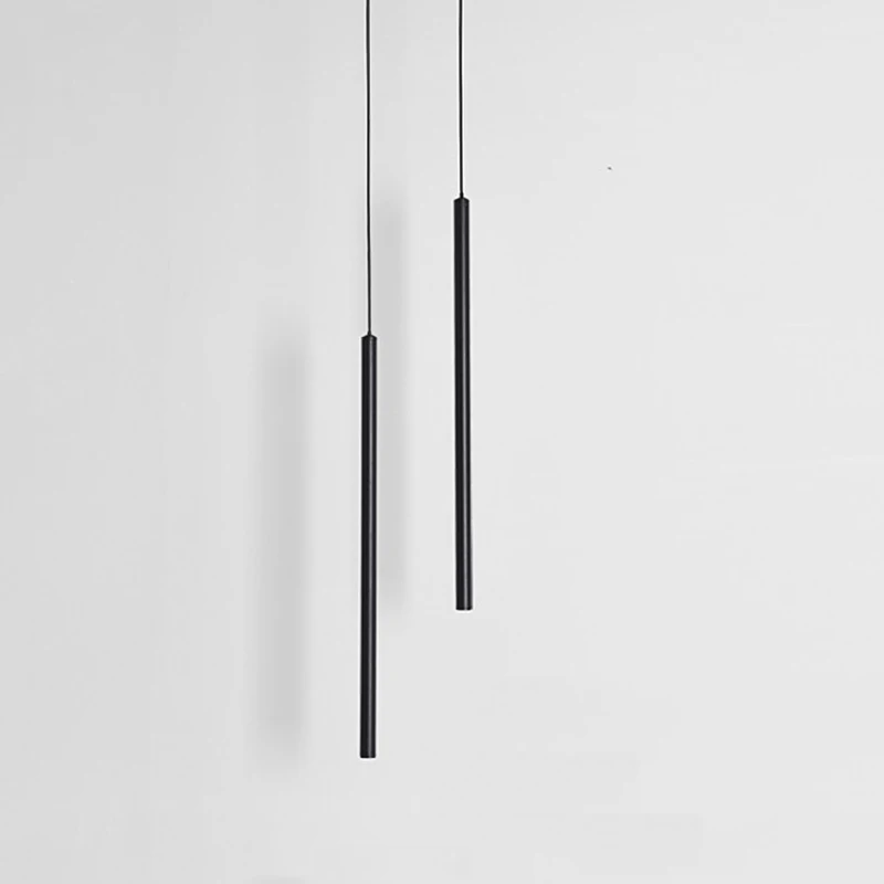 Modern Minimalist Slim Black 50cm 60cm Restaurant Bar Lighting Nordic Mi... - $55.21