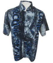 Platinum Eagle Men art camp shirt short sleeve p2p 23 M urban hip hop vintage - £22.07 GBP