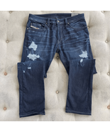 Diesel Thavar Ripped Wash U0821 Stretch Distressed Slim Skinny 32x32 - $124.86 CAD