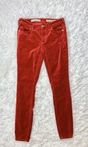 Anthropologie Pilcro High Rise Skinny Velvet Pants Red Size 25 Ankle Valentine - £15.65 GBP