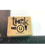 Rubber Stamp Thank You 2006 Stampin Up Unused Wood Mount Fun Modern Font - $6.76 CAD