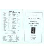 1958 Royal Doulton Figurines, Character &amp; Toby Jugs Price List-6 pages - $5.90