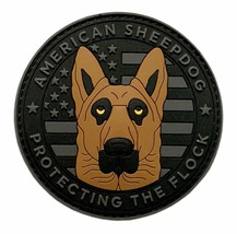 American Sheepdog K-9 USA Flag Protecting The Flock Patch [3-D PVC Rubber-D6] - £7.69 GBP