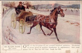 5A Horse Blanket Advertising Plush Robe Carriage Ride In Snow Postcard Z5 - £11.95 GBP