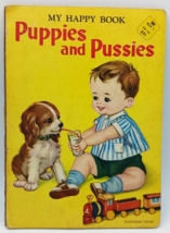 My Happy Book Puppies and Pussies 1966 Doeisha Manufactured in Japan - £20.83 GBP