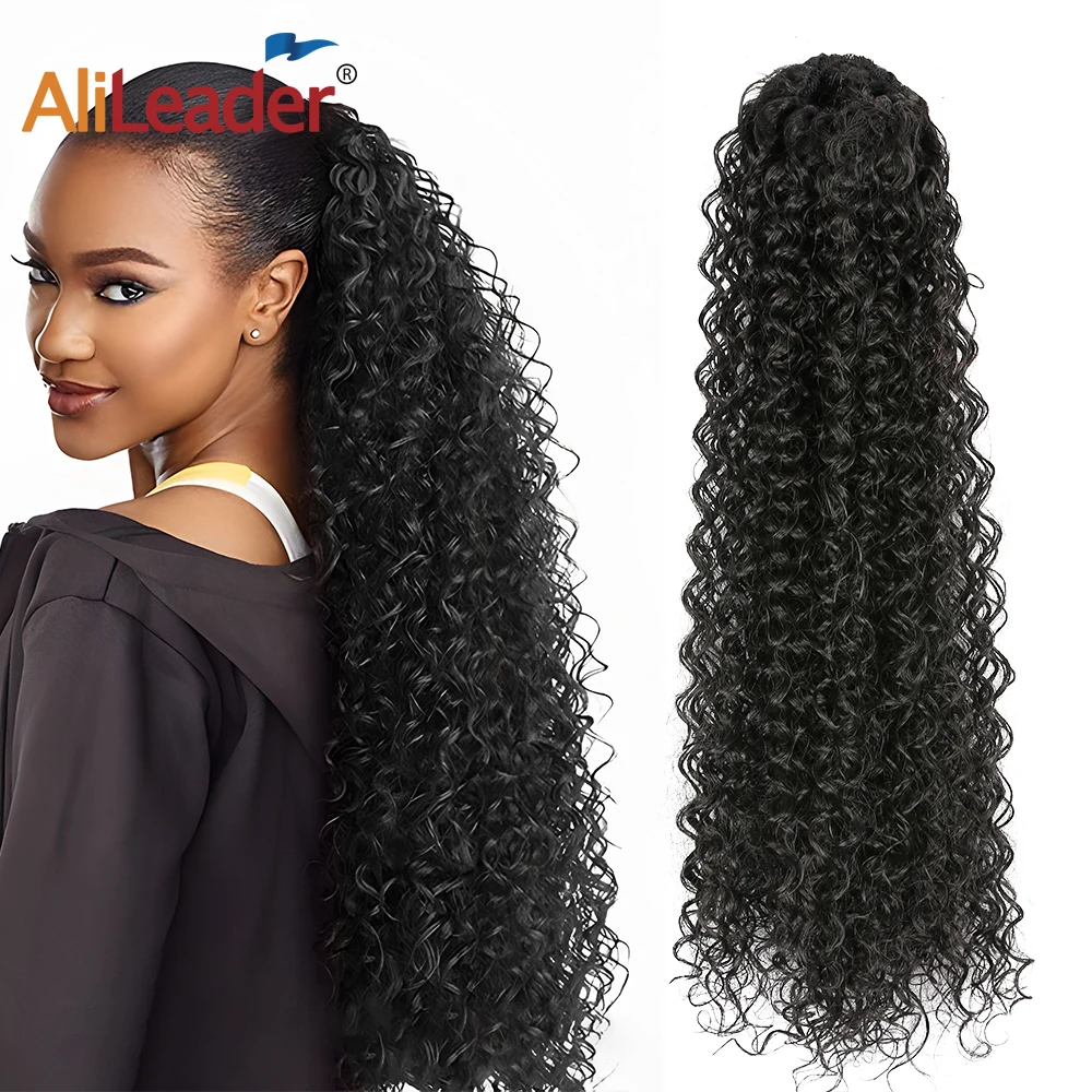 New Curly Ponytail Hair Extensions Synthetic Drawstring Wavy Pigtails 50cm Horse - £17.94 GBP