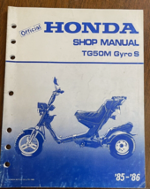 1985 1986 Honda TG50M Gyro S SCOOTER Service Shop Repair Manual 61GM801 - £31.85 GBP