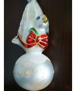 Kurt Adler  Hand Blown Vintage &quot;Peace on Earth&quot; dove X&#39;mas ornament - $86.64 CAD