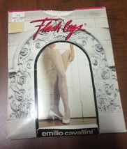 Econ-o-me Flash Legs 930 Women&#39;s Size Large White Footed Fishnet Tights w/ Seam - £7.01 GBP