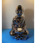 NEW Silver Ceramic Zen Buddha Candle Holder Sculptures Figurines Spiritu... - £27.22 GBP