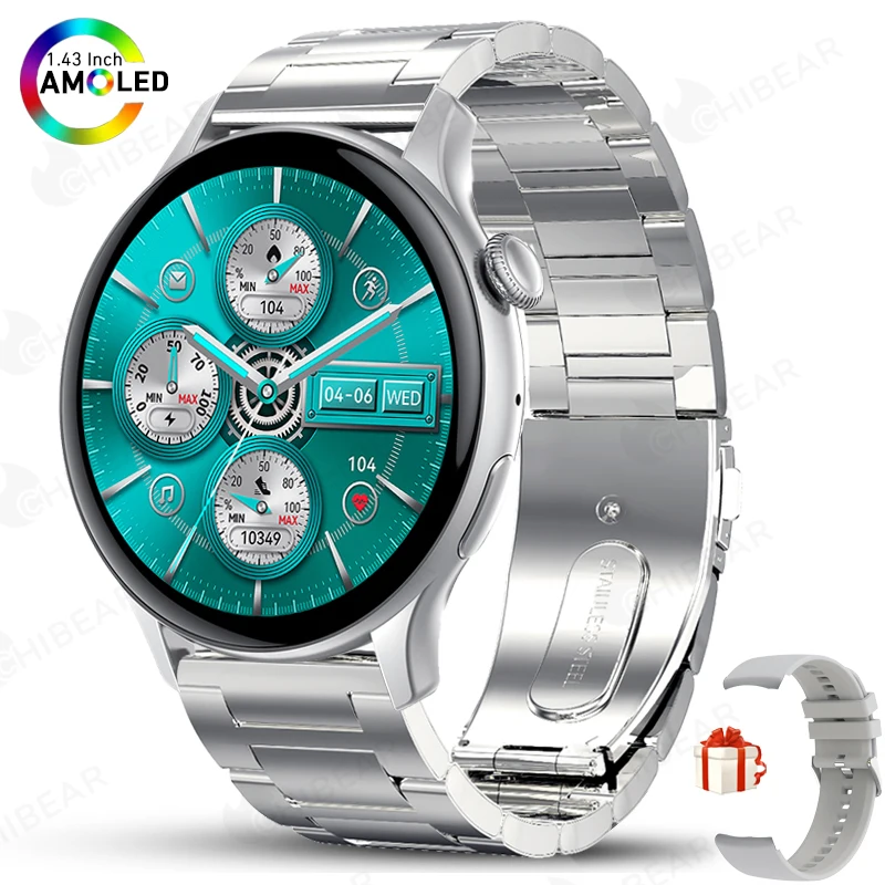 Ladies Smartwatch 466x466 AMOLED Screen Moment Display Time Bluetooth Call Watch - £33.56 GBP