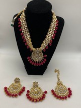 NWOT Gorgeous Pink and Gold Beaded Jewelry Set - £51.71 GBP